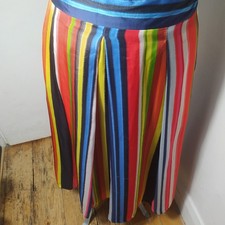 Per Una Candy Strip Satin Midi Skirt With Pockets Size 22