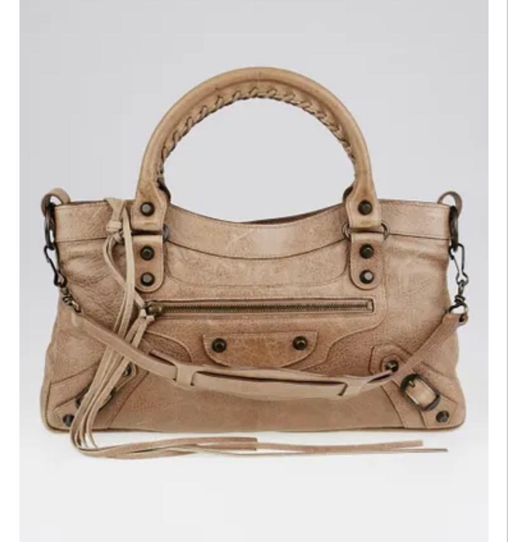 Balenciaga The First 2way Handbag 103208 Greige Taupe Brown Shoulder Y2K Leather