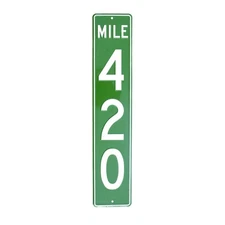 Funny Weed Mile 420 Marker Street HIGHway Sign Marijuana Man Cave Bar Wall Decor