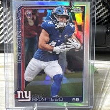2025 Topps Chrome Rookie Cam Skattebo Refractor New York Giants
