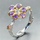 Handmade ring Natural Amethyst Ring 925 Sterling Silver Size 6 /R459523