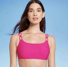 Shade Shore Ring Detail Underwire Padded Bikini Top size 34B - Pink - NEW