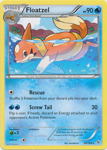 Floatzel - 29/106 - Rare x1 - NM-Mint - XY Flashfire