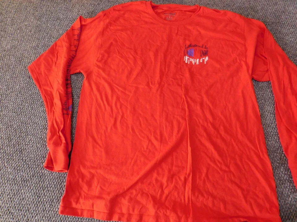 Champion Mens Shirt Extra Large Red logo long sleeve graphic athletic wear - Image 3 of 4