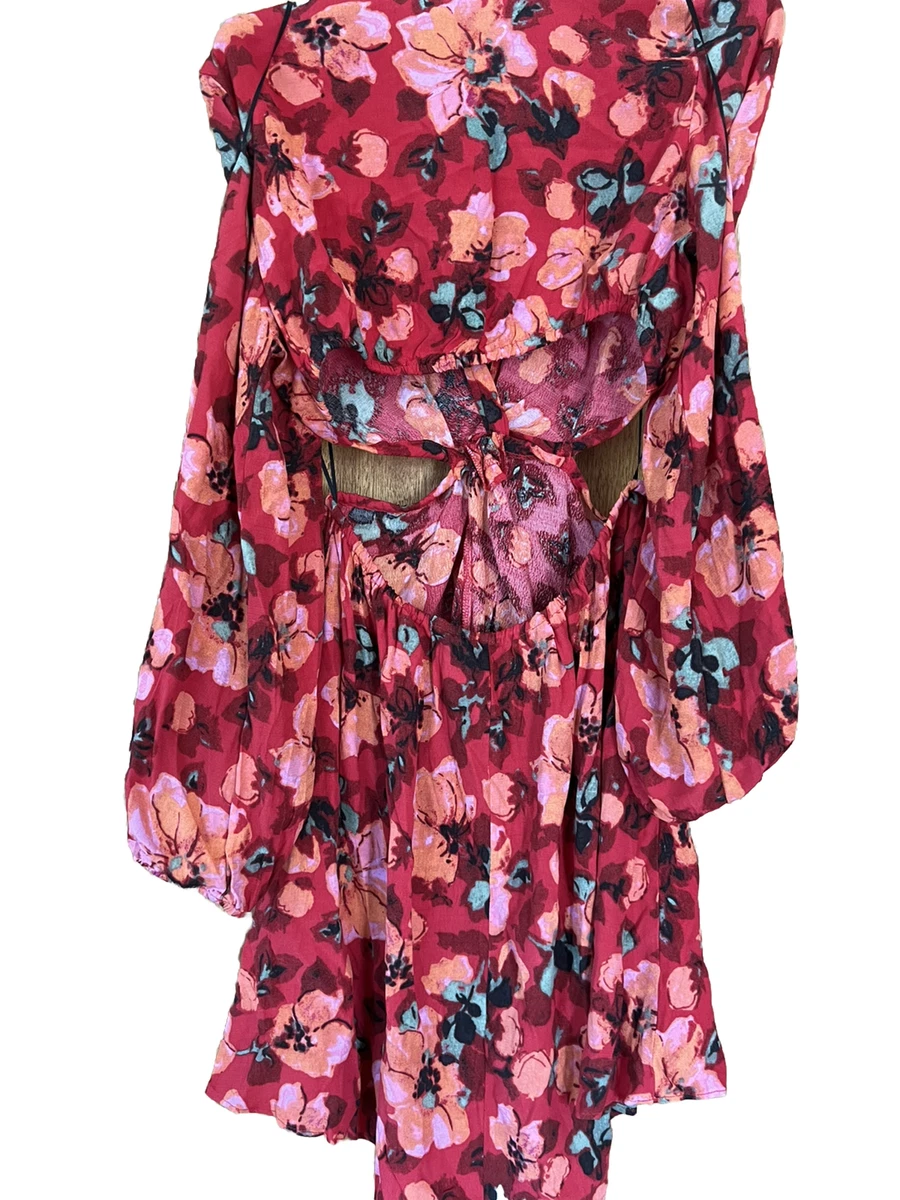 H and m hot sale red wrap dress