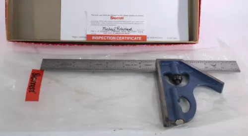 PEC Combination Square & Hardened 12"Rule USA WITH STARRET BOX  NEW