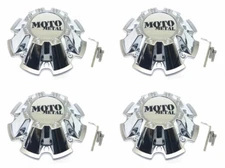 4 NEW Moto Metal Chrome Bolt On Wheel Center Caps w/ Screws 5/6/8Lug MO962 MO200