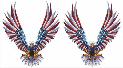 2 STICKER ADLER USA EAGLE STARS AND STRIPE BIKER MOTORRAD GRÖSSE: 5cm REF: AA165