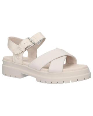 TIMBERLAND WOMEN'S LONDON VIBE X STRAP SANDALS WHITE FULL-GRAIN A2A9K