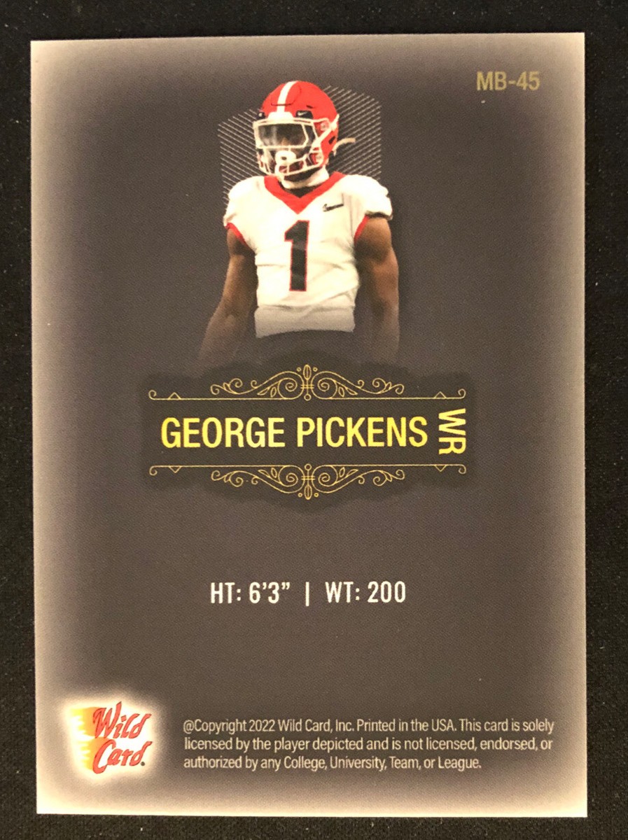 2022 Wild Card Black George Pickens Georgia Touch Football SP /100