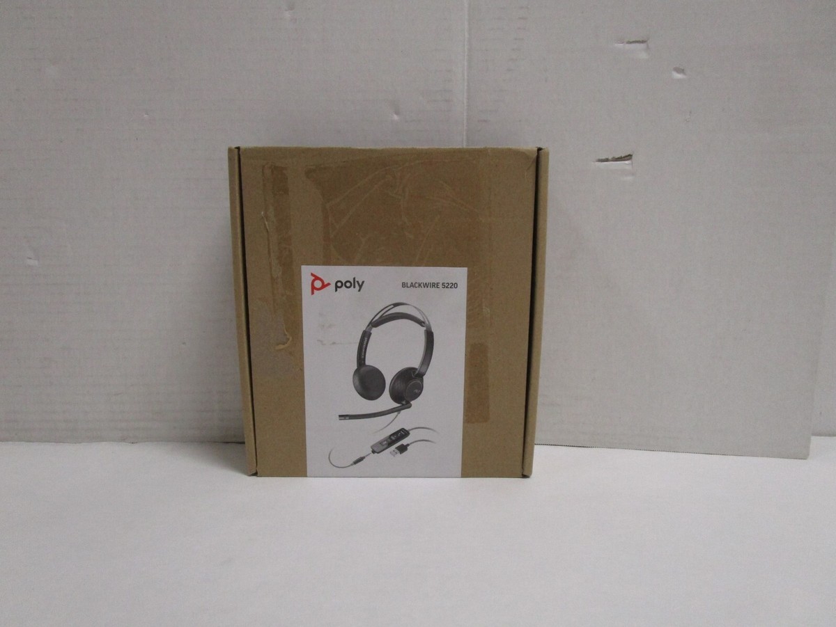 PLANTRONICS 207576 Blackwire 5220 Black/Red On the Ear Headsets