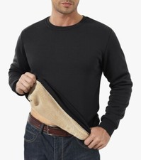 Men's Sweatshirts Sherpa Lined Warm Fleece Pullover Crewneck Winter Basic Shirts