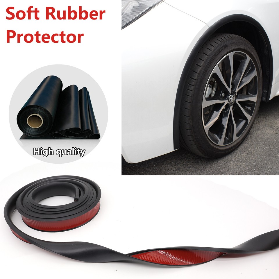 Universal Car Rubber Fender Flares / Wheel Arch Molding - 1.5m Black Trim For Protection & Style