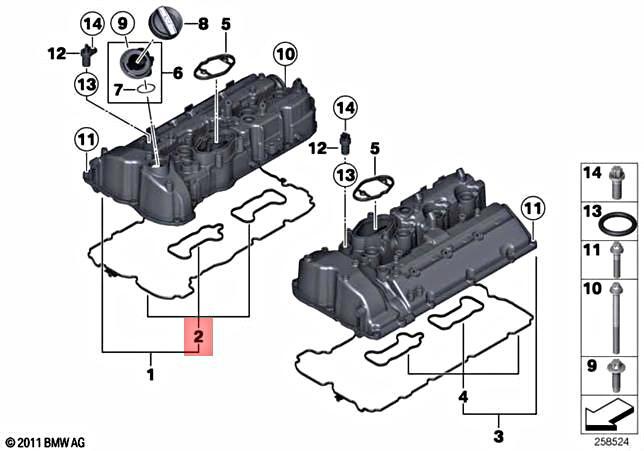 Engine Valve Cover Gasket Genuine For BMW 11127614700 | eBay