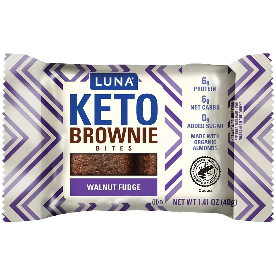 LUNA | Mordeduras Keto Brownie - Hechas con Almendras Orgánicas, Horneadas | Caramelo de Nogal, 4ct Foto 2 de 4