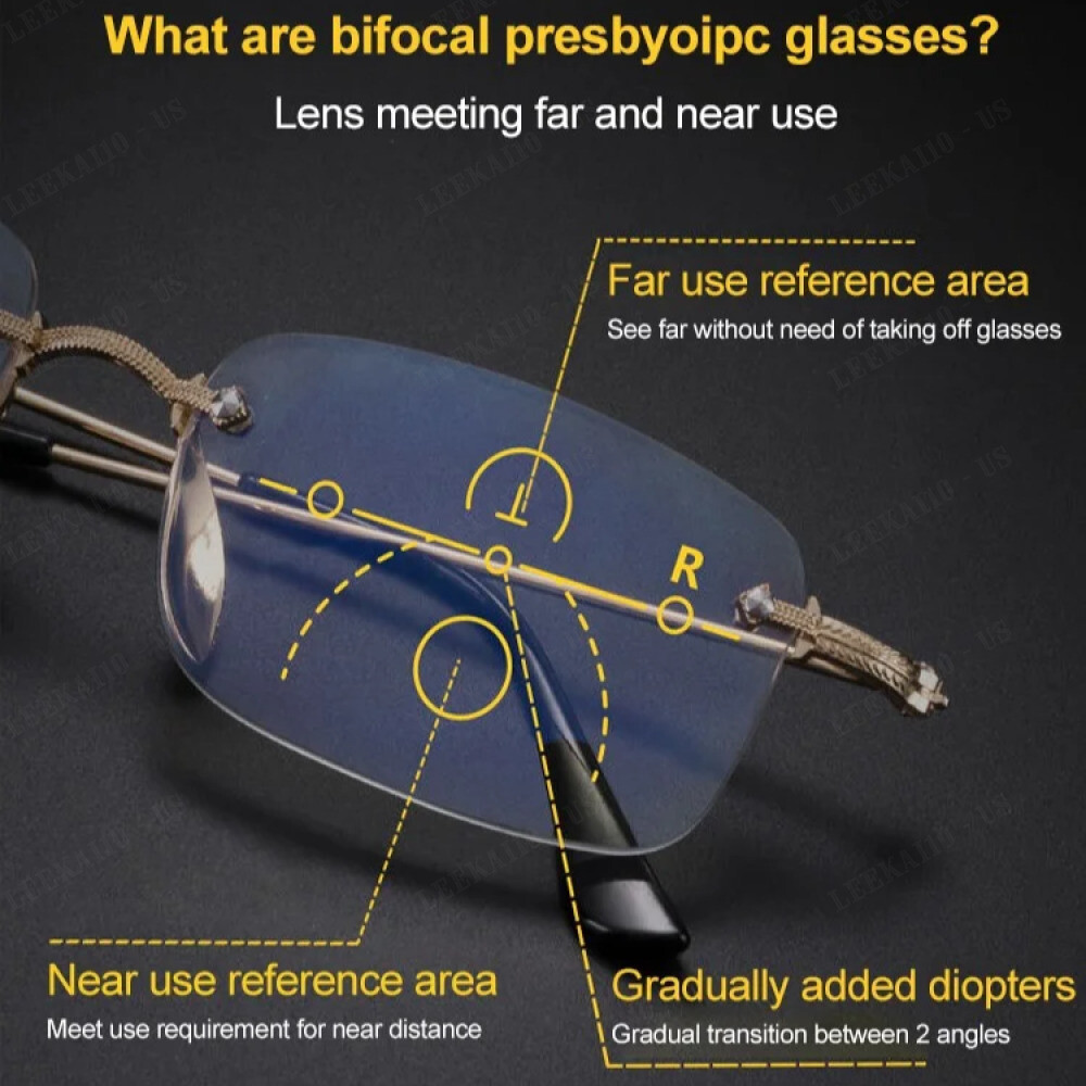 Bifocals Glasses For Reading And Presbyopia, Distance And Near Bifocal