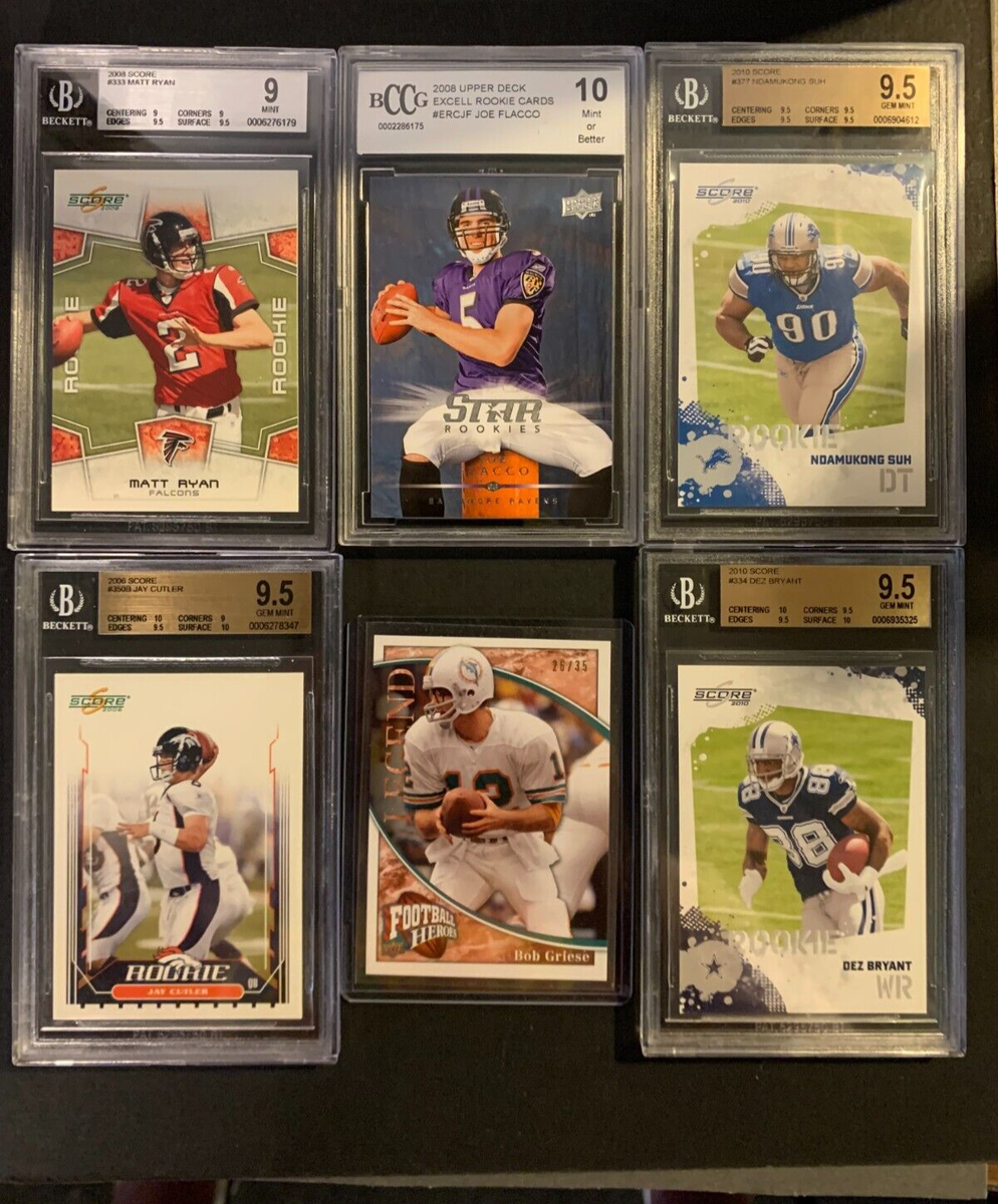 NFL Beckett graded 5 card lot with one NFL numbered Griese card 6 card lot  | eBay