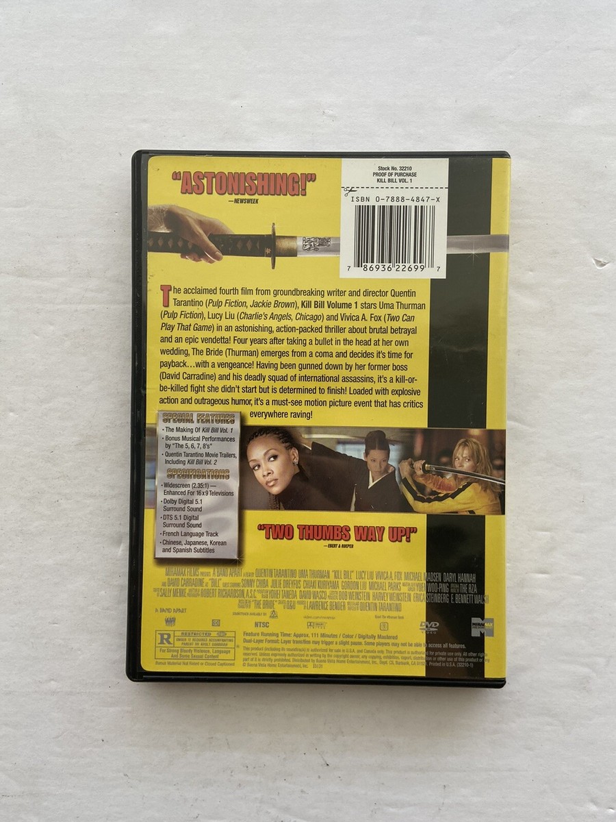 Miramax Films | Kill Bill Volume 1 DVD | eBay
