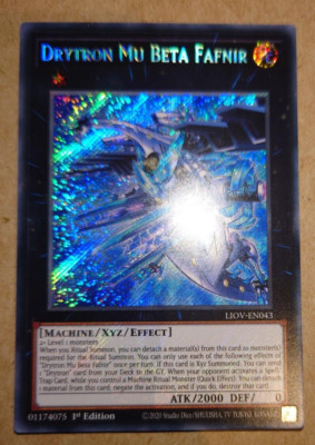 Drytron Mu Beta Fafnir LIOV-DE043 Secret Rare 1. Auflage Yugioh