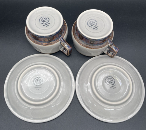 Bing & Grondahl B&G Denmark Keramik #475 Mexico stapelbare Tasse & Untertasse 2er Set - Bild 4 von 4