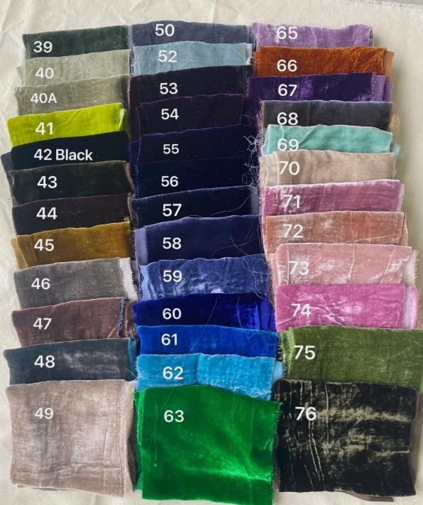 Boho Pack of 5 New Silk Velvet Remnants/Scraps/Ribbons in 8x22" Assorted color - Image 3 of 4