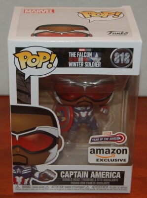 Marvel Funko Pop! Captain America 818 (Sam Wilson) Amazon Year of the  Shield Exc