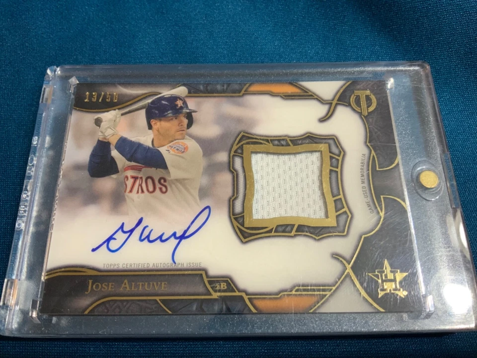JOSE ALTUVE AUTO GOLD RELIC PATCH #’d /50 - 2016 TOPPS TRIBUTE RARE SIGNED CARD - Image 3 of 4