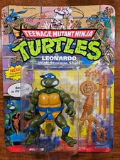 Playmates Toys 1991 Teenage Mutant Ninja Turtles Leonardo w Storage Shell Action