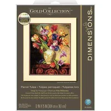 Dimensions Gold Collection Counted Cross Stitch Kit Parrot Tulips 70-35305 NEW
