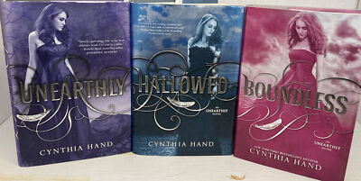 Cynthia Hand Hallowed Boundless Unearthly Signed HC 1st Editions lot of 3