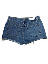 Re/done x Levi's Women's Blue Cut-Off Raw-Hem Denim Jeans Shorts Size 30