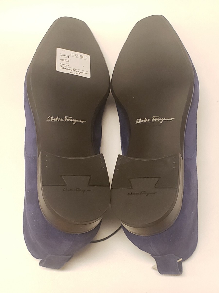 Salvatore Ferragamo Dufur Blue Suede Ankle Boots Size 6.5 US  display picture 1