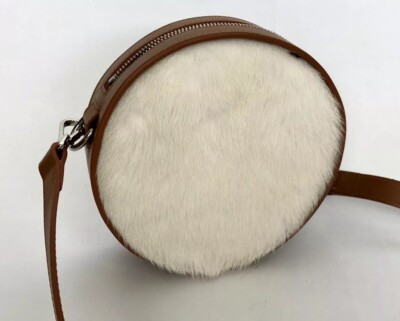 Avec La Troupe Women Mini Bag New Round Tambourine Leather Fur