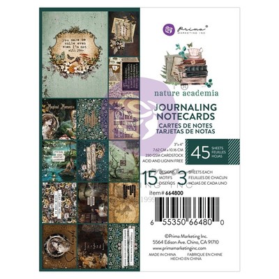 Prima Marketing Journaling Cards 3''X4'' 45/Pkg-Nature Academia