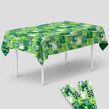 Katchon XL St. Patrick's Day Tablecloths, 108x52 Inch, Disposable 2 Pack