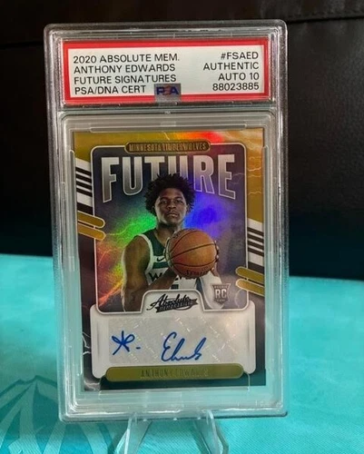 2020 Absolute Mem. Anthony Edwards RC Future Signatures PSA 10 Auto FS-AED #/49