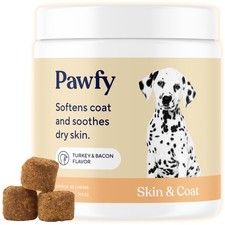 Pawfy Skin Coat with Salmon Oil - Dog Allergy Relief Chews  Advanced Lickin...