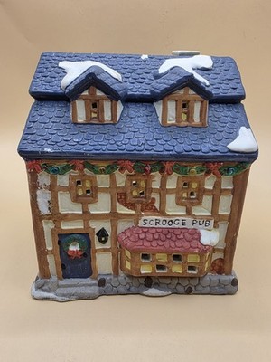Dickens Village ''Scrooge Pub'' Lighted Building - Hand Painted Porcelain Noma