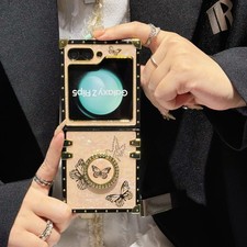For Samsung Galaxy Z Flip6 5 4 3 butterfly pattern bracket shockproof phone case
