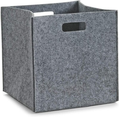 Zeller 14321 Korb, eckig, Filz, grau 32 x 32 x 32 cm