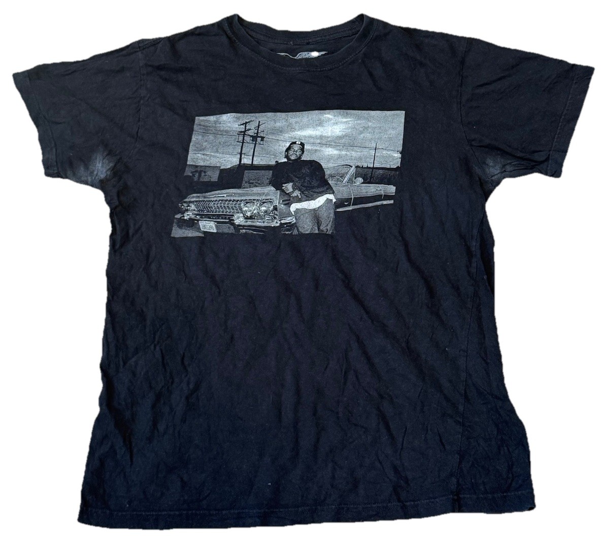 Ice Cube Black Impala Logo T-Shirt Cotton Hip Hop Rap Women’s Size Large Stains