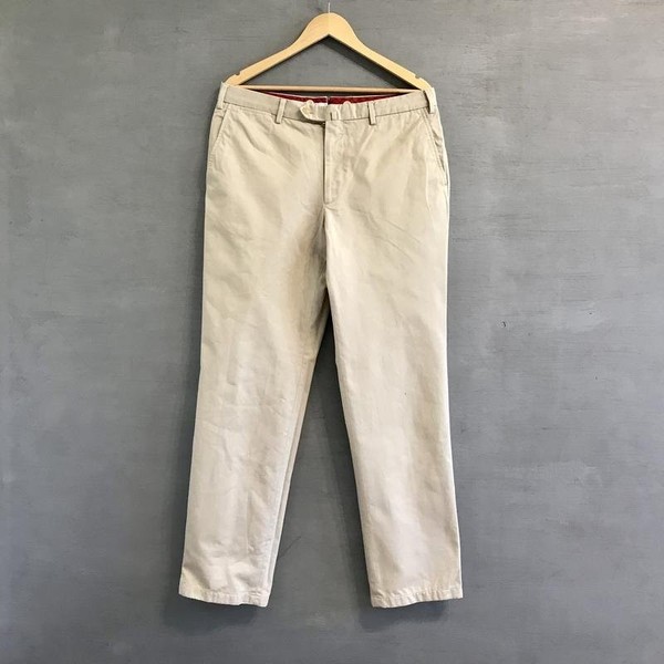 Herren Isaia Napoli Hose Beige Baumwolle 36 / XL /