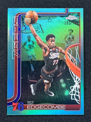 2025-26 Topps Chrome Update Vj Edgecombe #153 Aqua Refractor Rookie RC /199