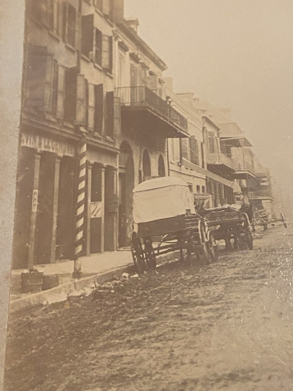Early New Orleans Picture Encore Stock Old Wagons And Barber Pole