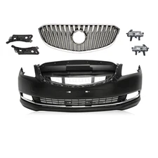 Front Bumper+Upper Grill+Support For 2014 2015 2016 Buick LaCrosse Black Set