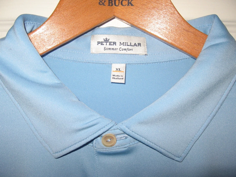 BNWT MENS PETER MILLAR ROYAL PORTRUSH LOGO GOLF POLO SHIRT XL BLUE FREE BAG TAG - Image 3 of 4