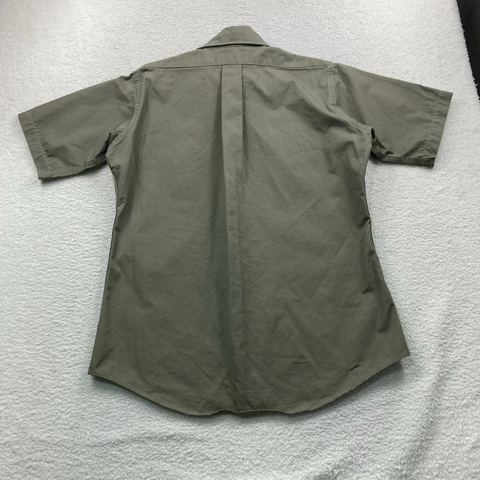 Vintage CC Filson Safari Shirt Mens Size 38 Drab Short Sleeve Style 54 USA Made - Image 3 of 4
