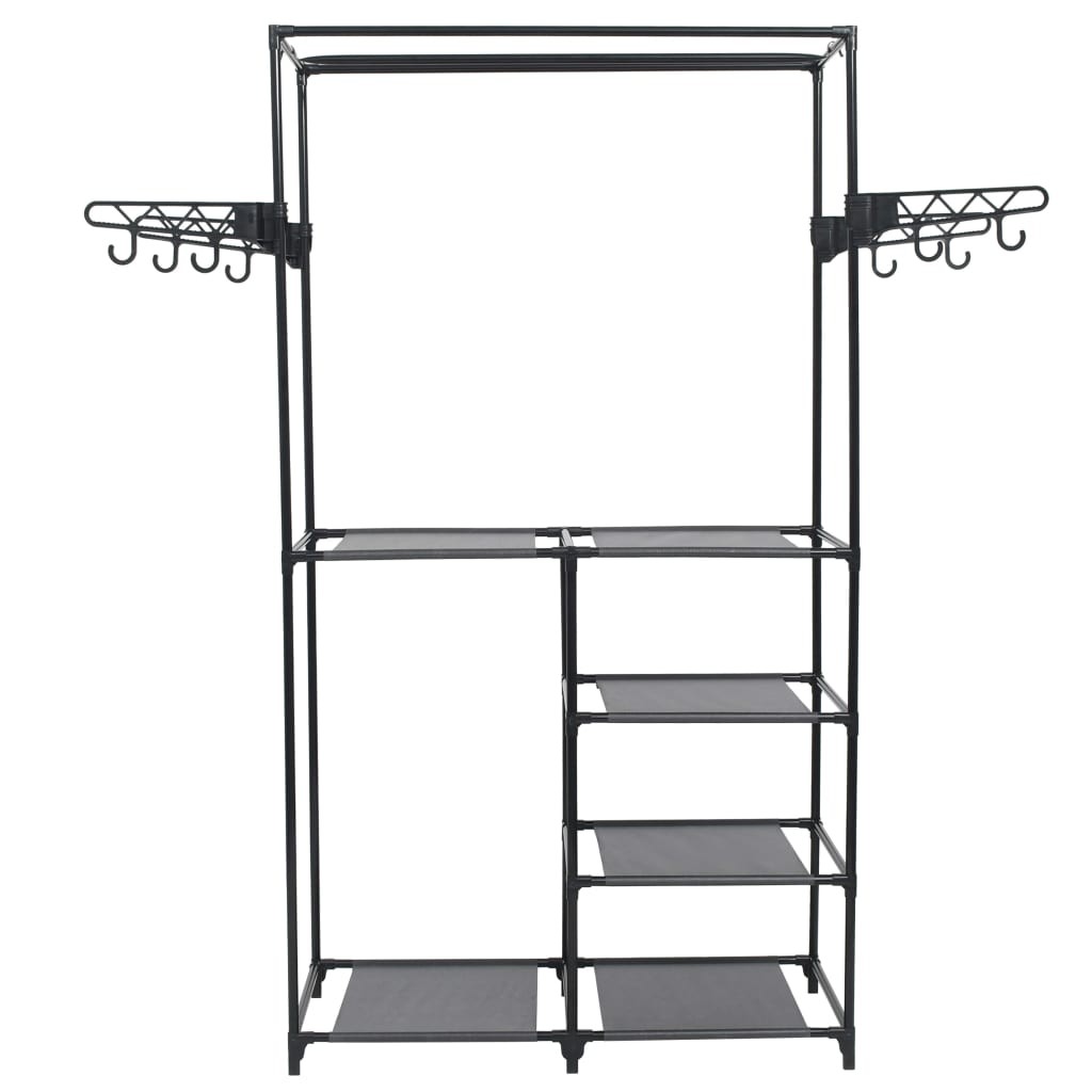 Clothes Rack Black Powder-coated steel, Non-woven fabric Medium vidaXL-image