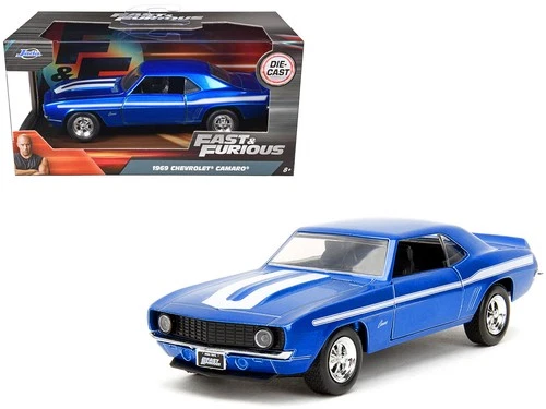 1969 Chevrolet Camaro Blue Metallic with White Stripes "2 Fast 2 Furious" (2003)