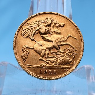 Gran Bretagna Mezza Sovrana 1911 Giorgio V 3 99 grammi oro 917 Ss